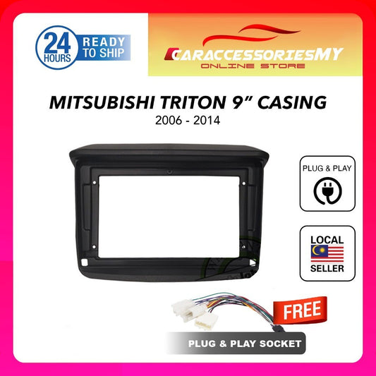 Mitsubishi triton 2006 to 2014 9 inch car android player casing with socket plug and play
