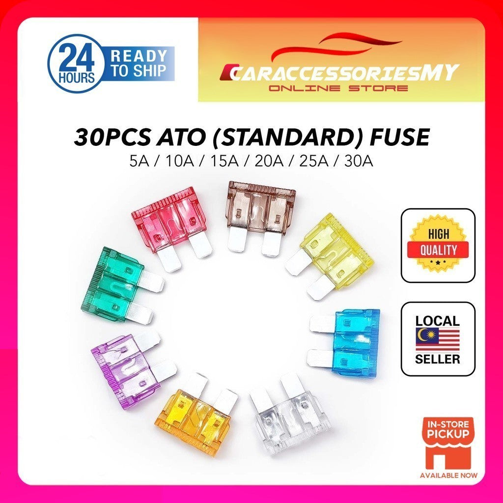 30pcs Car Plug in Fuse 5A/10A/15A/20A/25A/30A Each 5pcs