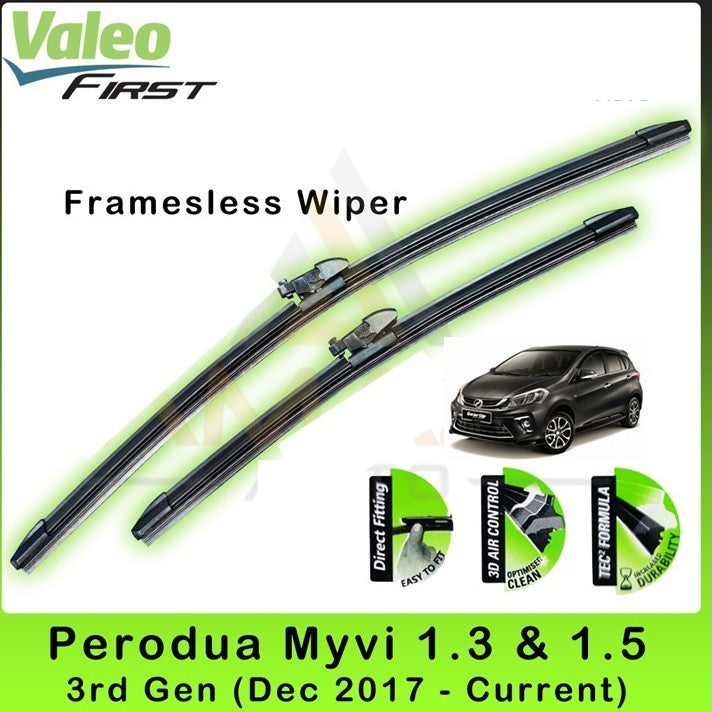 Valeo First Flat Wiper blade for Perodua Myvi 3rd Gen (Dec 2017-Current) (2pcs/set)