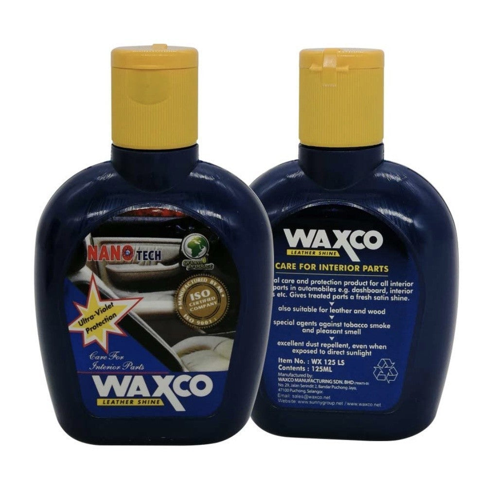 Waxco Leather Shine 125ml Dashboard Leather polish Car Interior Plastic Coating Kereta Kilat wax Pengilat Kusam