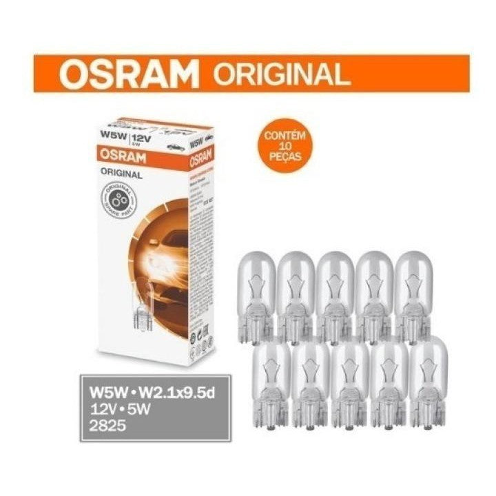 Original Osram 2825 W5W 12V 5W W2.1X9.5d T10 (4090) Auto Bulbs - 10PCS headlamp small bulb