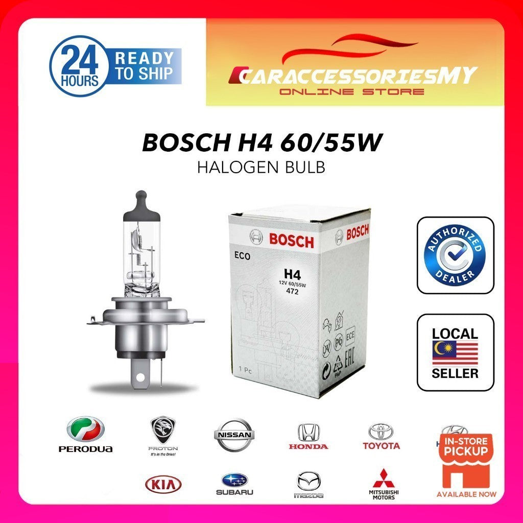 1pcs Bosch H4 Original 12V 60/55W car bulb P43t super bright for proton nissan toyota perodua mitsubishi honda kia hyund