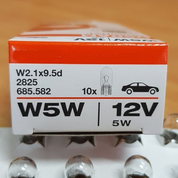 Original Osram 2825 W5W 12V 5W W2.1X9.5d T10 (4090) Auto Bulbs - 10PCS headlamp small bulb