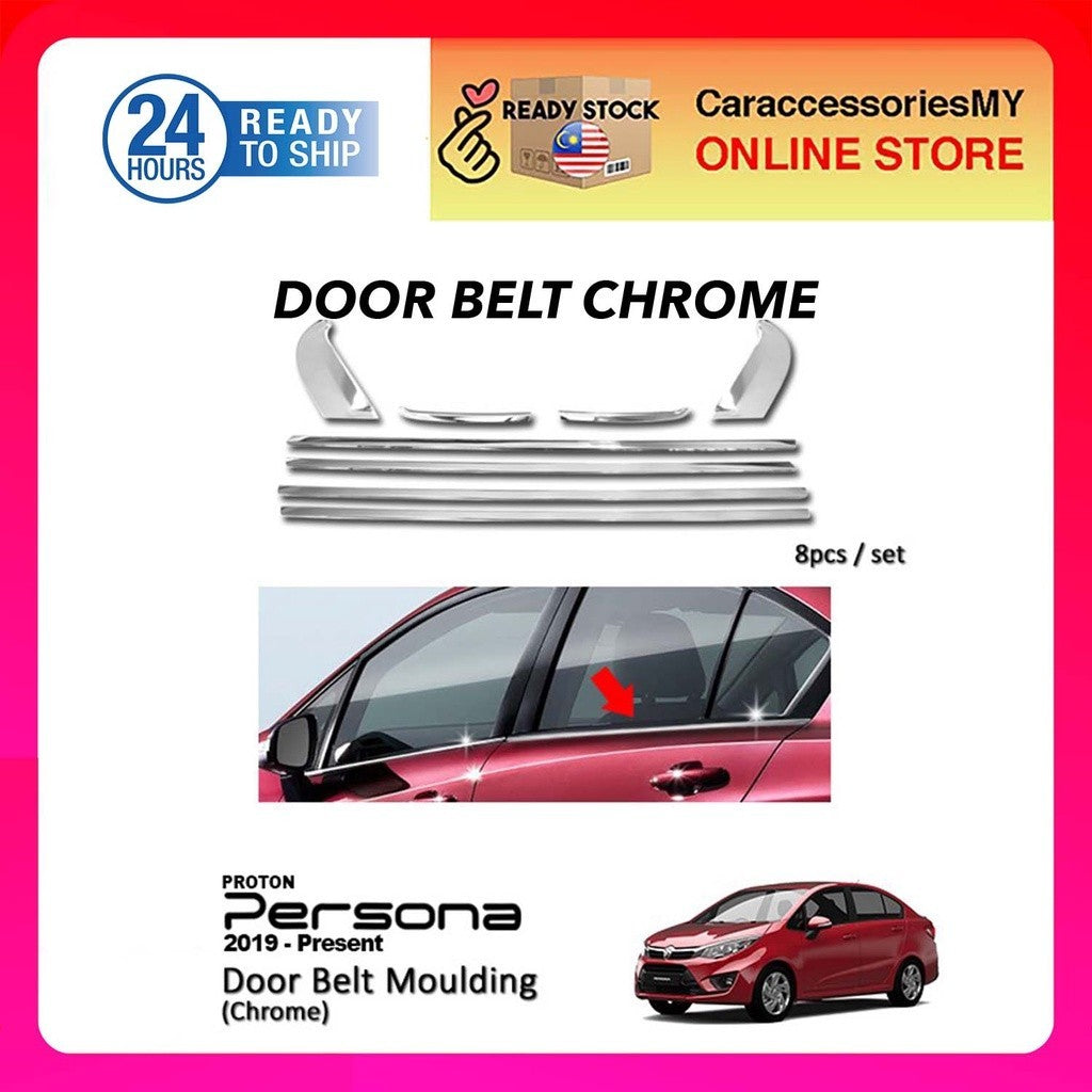 Proton Persona 2016 Chrome Window Trim/Lining/Door Belt Moulding 8 pcs