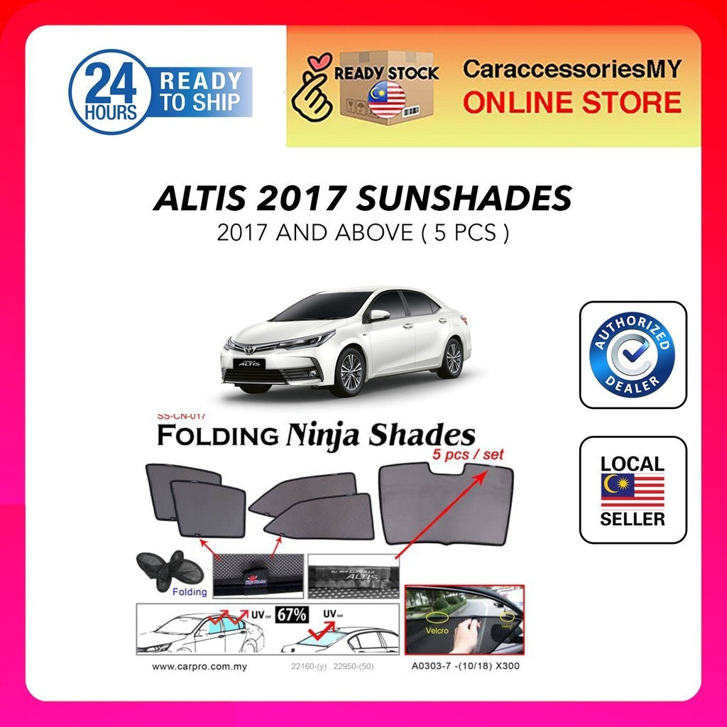 Toyota Altis 2017 Magnetic Ninja Sun Shade (5pcs/set) car window UV sun shields