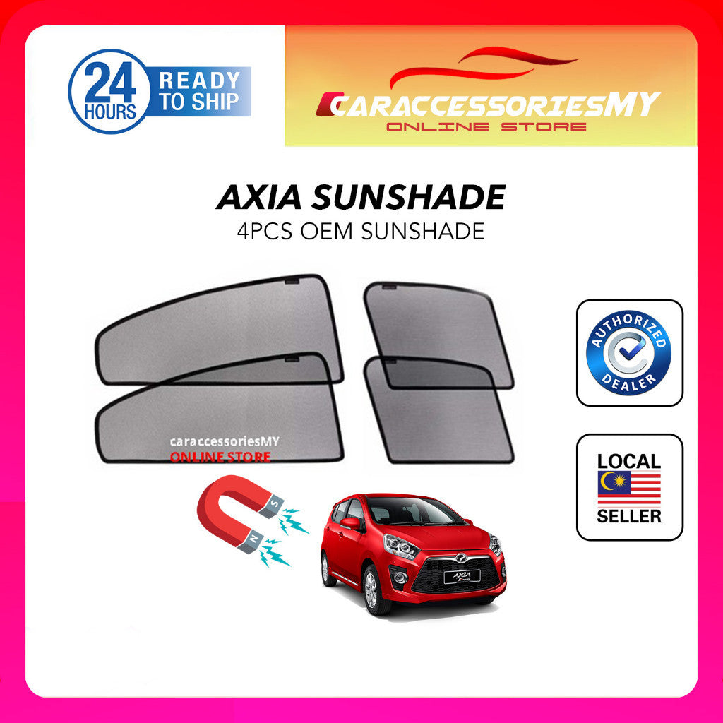 Perodua Axia 2014 to 2022 Magnetic Custom Fit Sunshade Magnet Shade Sun Protection 4pcs