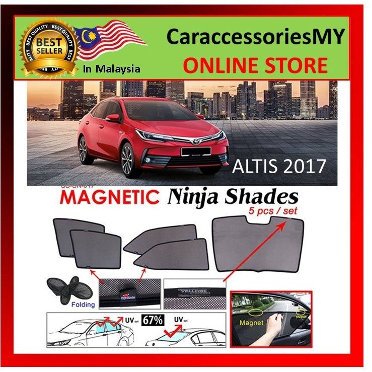 Toyota Altis 2017 Magnetic Ninja Sun Shade (5pcs/set) car window UV sun shields