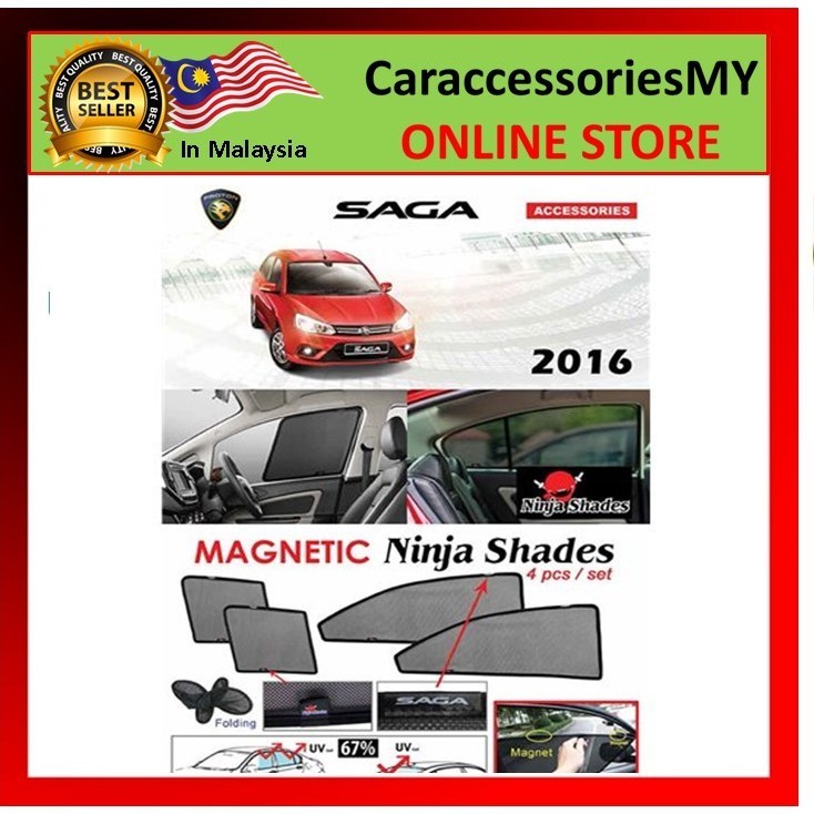 Proton Saga 2016-2020 Magnetic Ninja Sunshade sun shade (4PCS) saga new