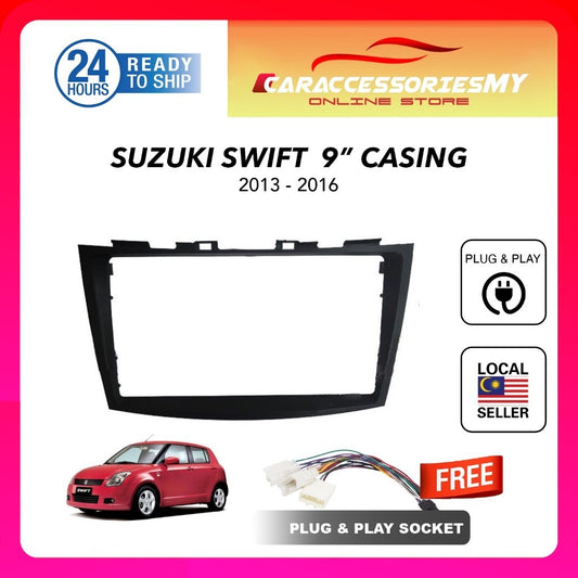 suzuki swift 2013 to 2016 9 inch car android player casing with socket plug and play