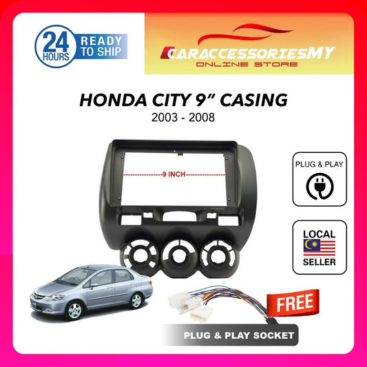 Honda City/Jazz 2003 to 2008 9 inch android player casing with socket