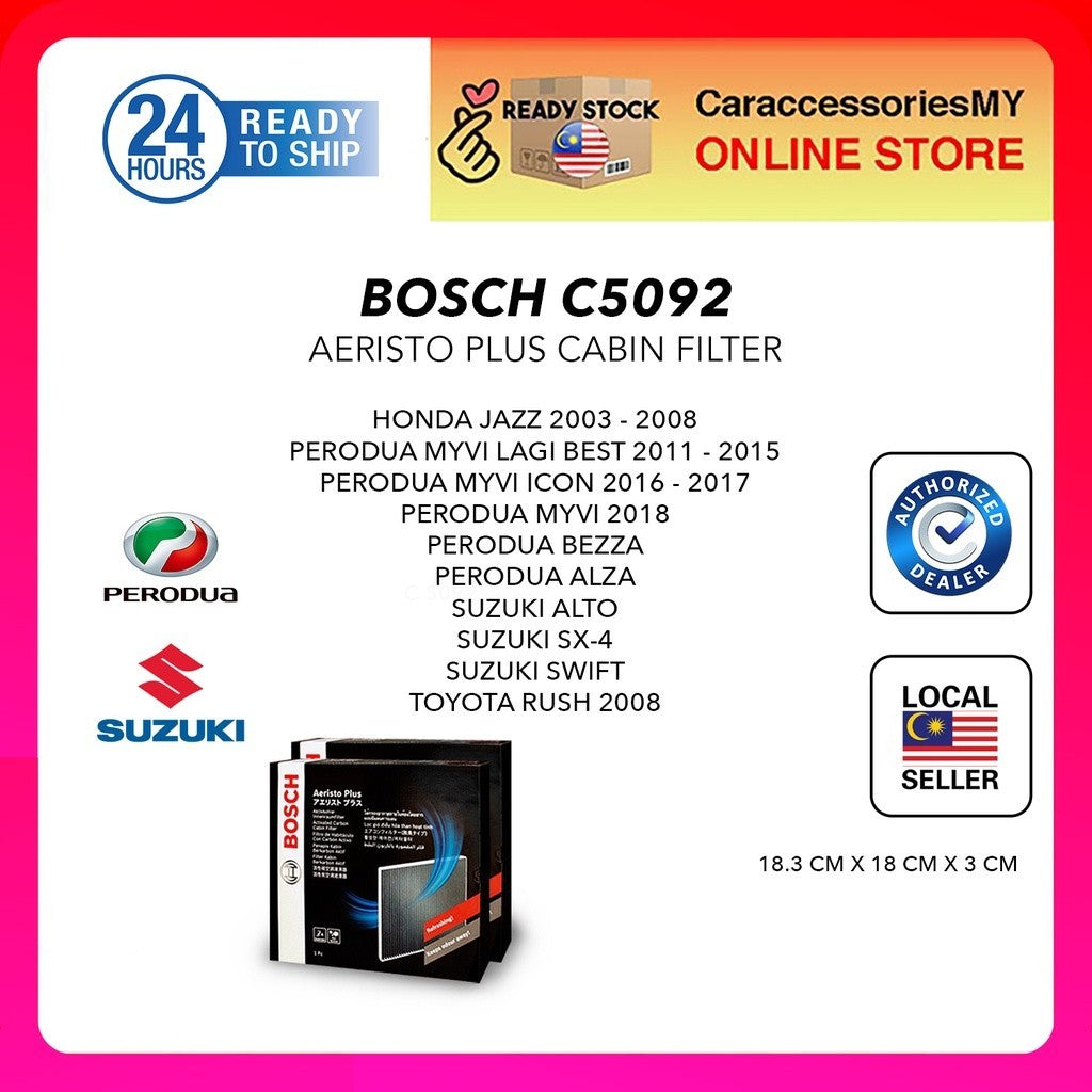 Bosch carbon cabin air filter honda jazz perodua myvi lagi best icon 2018 beeza alza suzuki swift sx4 c5092