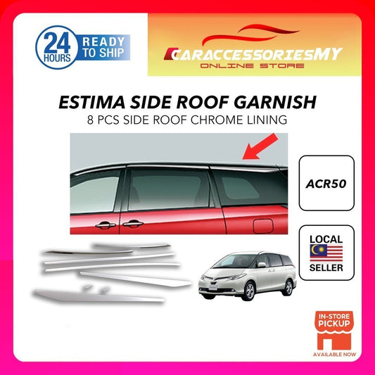 Toyota Estima acr50 Side Roof Garnish window roof top 2006 2018 8pcs stylish chrome trim lining side moulding