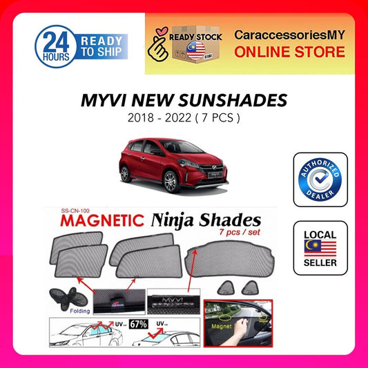 Perodua Myvi 2018 2019 Magnetic Ninja Sun Shade Sunshade (7pcs) myvi new sun block