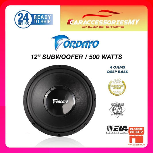 Fordayo 12 inch subwoofer car audio speaker deep bass woofer 500W high power loud woofers