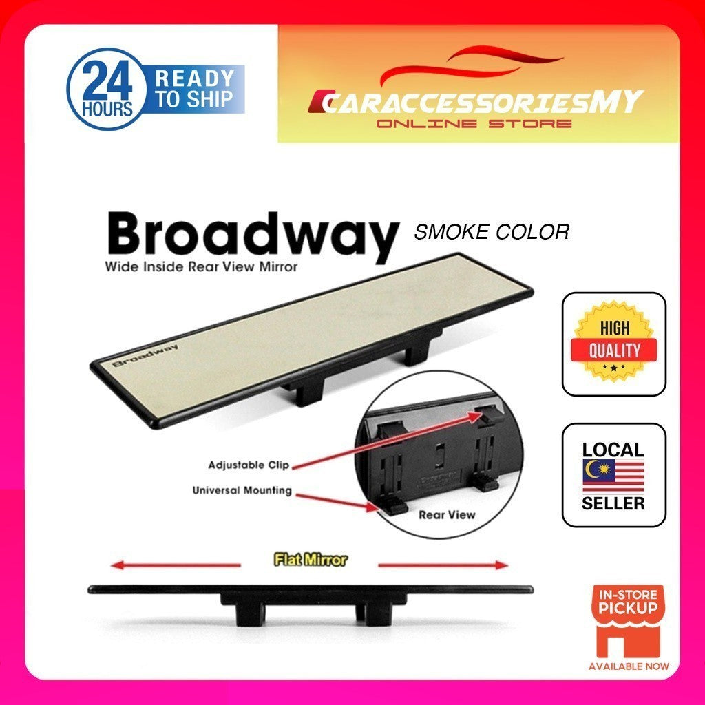 270mm NAPOLEX BW744 Car rear view flat mirror Universal fit Broadway Clip on back mirror car accessories cermin kereta