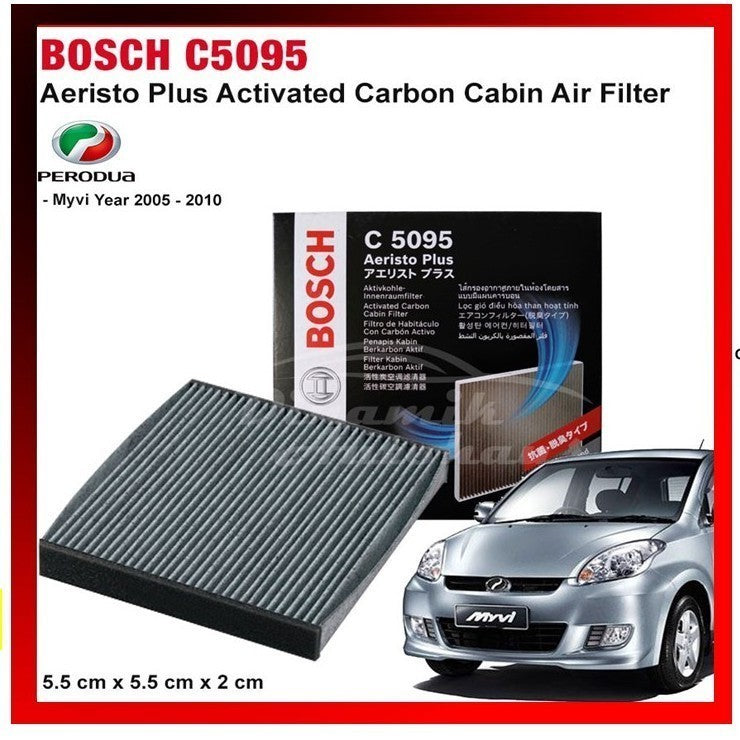 bosch carbon cabin air filter for PERODUA MYVI (2005-2010) c5095 aeristo plus