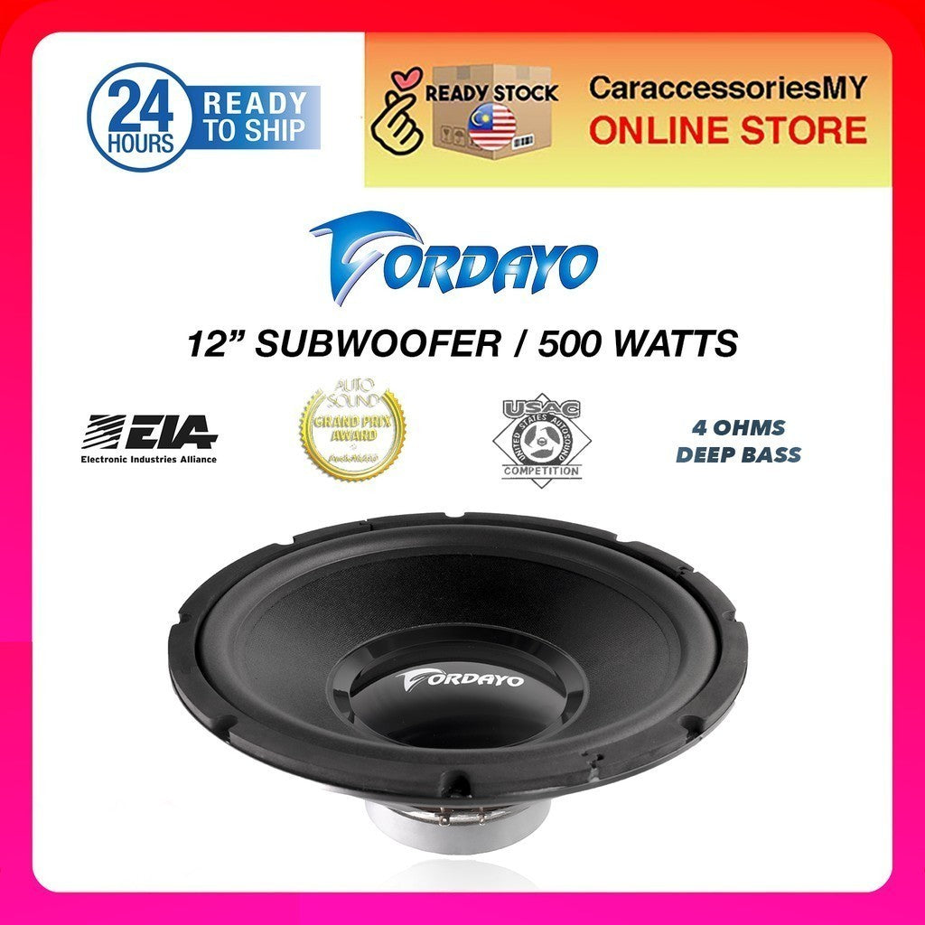 Fordayo 12 inch subwoofer car audio speaker deep bass woofer 500W high power loud woofers