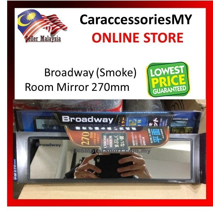 270mm NAPOLEX BW744 Car rear view flat mirror Universal fit Broadway Clip on back mirror car accessories cermin kereta