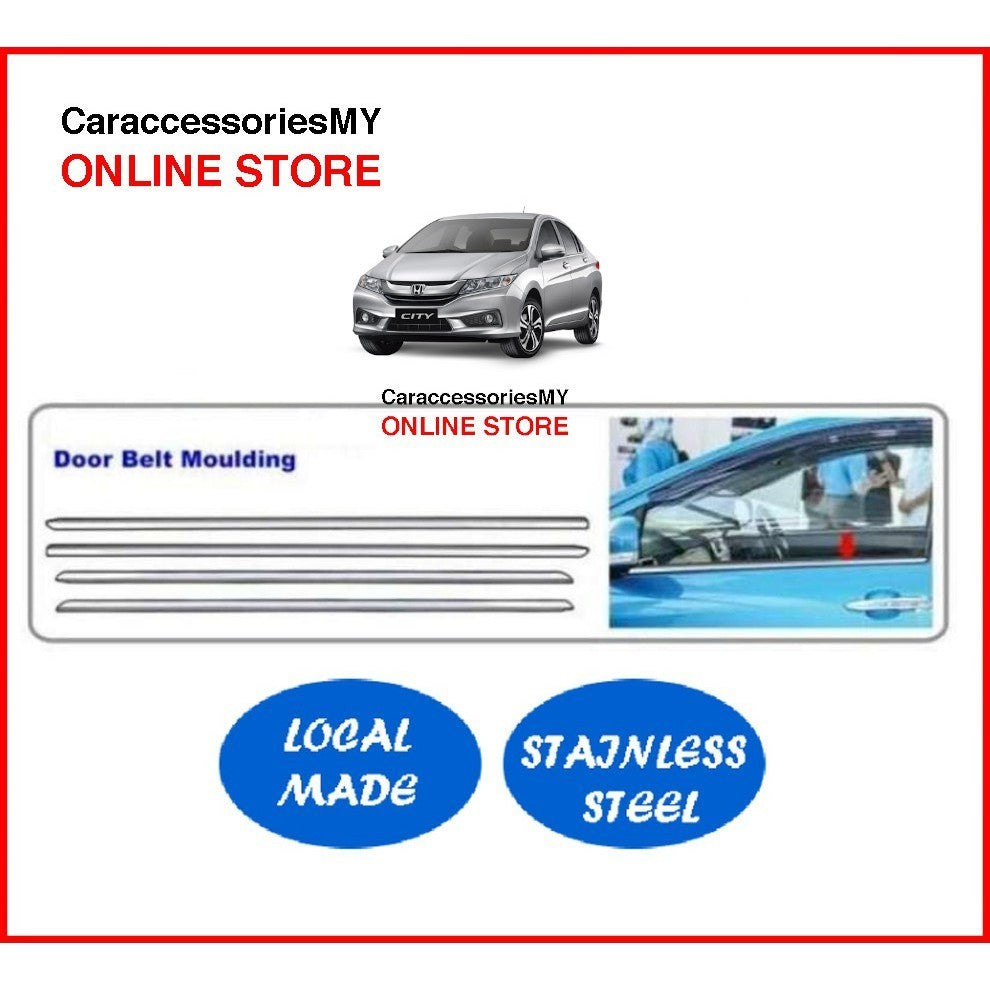 Honda City 2014 - 2020 Chrome Window Trim/Lining/Door Belt Moulding