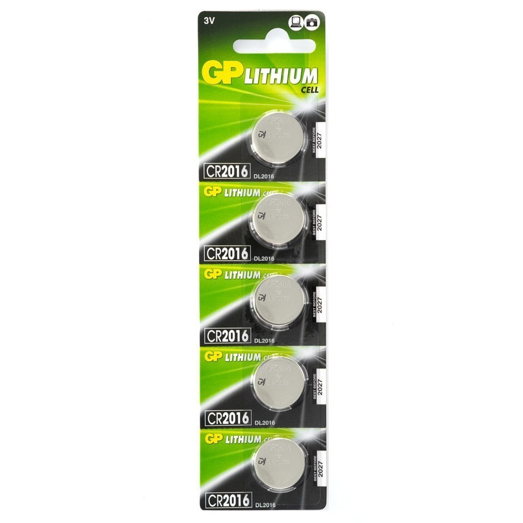 Original GP Lithium Coin Cell Battery CR2016 GP Lithium Cell Electronic Device Battery-5pcs per card