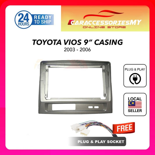 Toyota Vios 2003-2006 9 inch Android Player casing with socket plug and play
