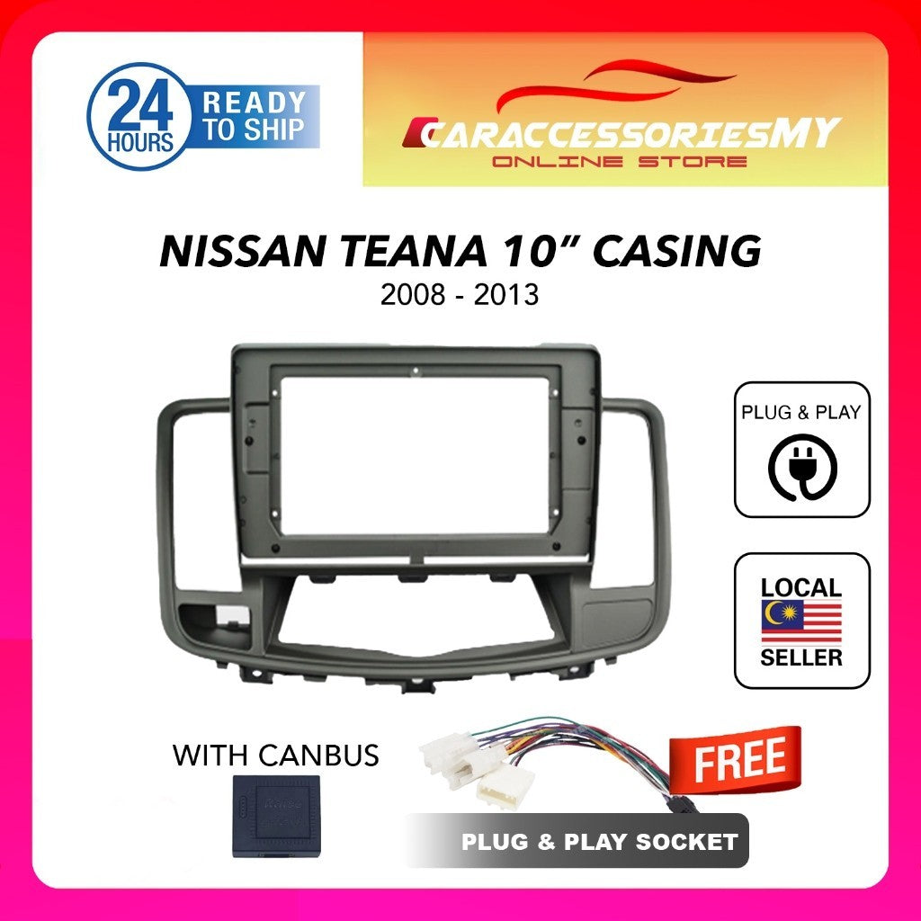 Nissan Teana 2008 to 2013 10 inch android player casing with socket plug and play
