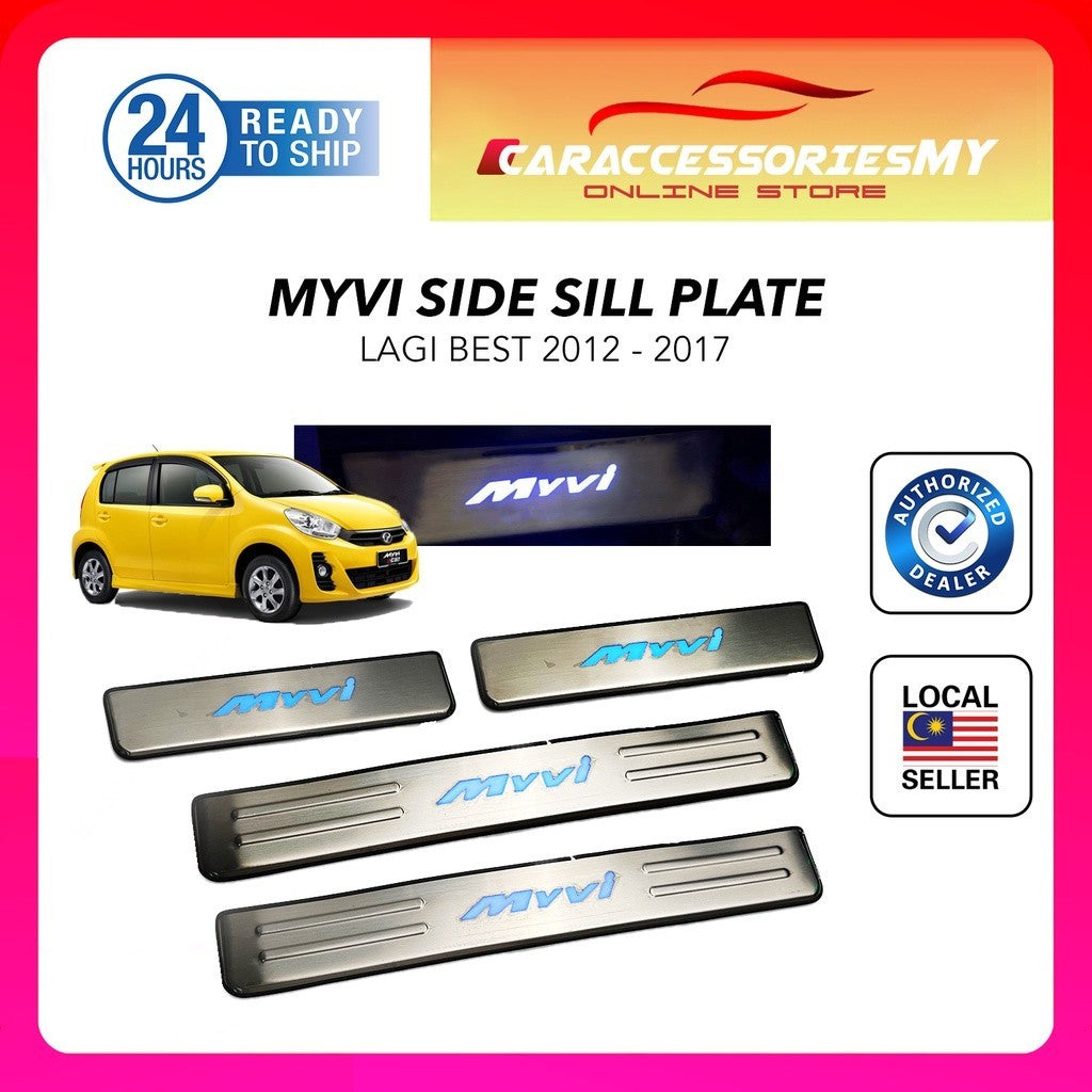 perodua myvi side sill plate side step led 2012 to 2017 lagi best icon blue door steps