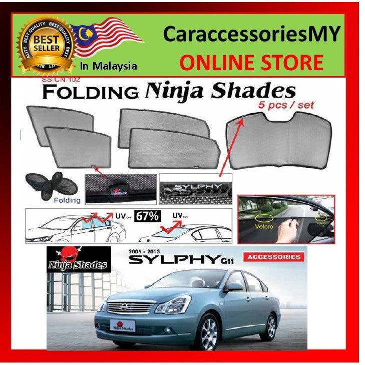 Nissan Sylphy G11(2005-2013) Magnetic Ninja Sunshade sun shade (5pcs)