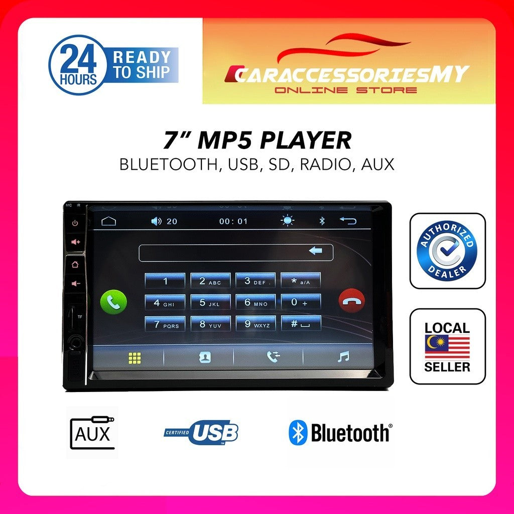 7'' HD Double 2 DIN Touchscreen Car MP5 Player Bluetooth video FM Radio USB SD parking camera