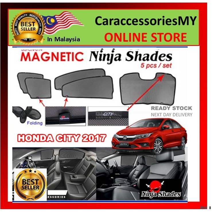 Honda City 2017 Magnetic Ninja Sun Shade Sunshade (5PCS)