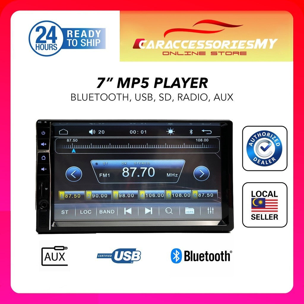7'' HD Double 2 DIN Touchscreen Car MP5 Player Bluetooth video FM Radio USB SD parking camera