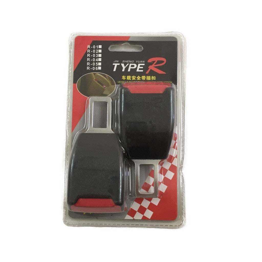 TYPE R Car Safety Seat Belt Buckle Clip Extender seatbelt silencer racing bucket Big 2PCS