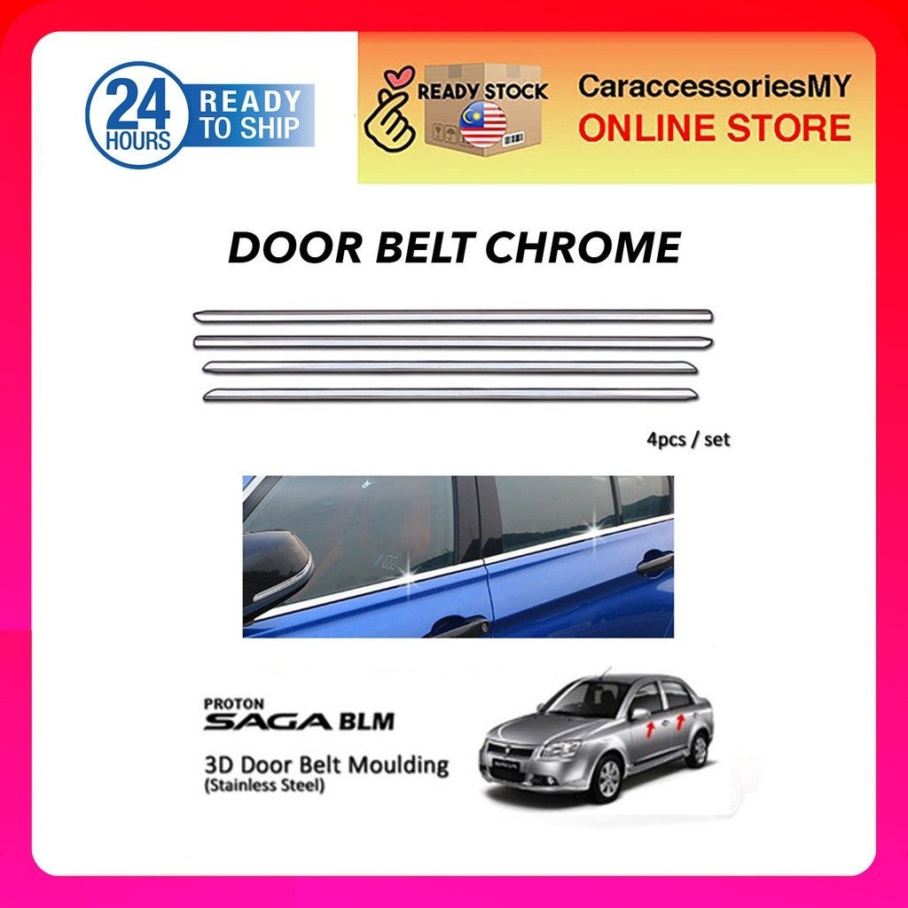 Proton saga blm door belt moulding chrome window lining trim