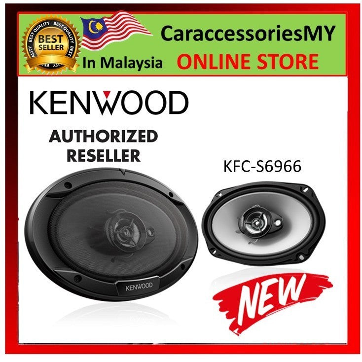 Kenwood KFC-S6966 6x9" 3-Way Speaker System Max Power 400 Watts car speker kereta flush mount