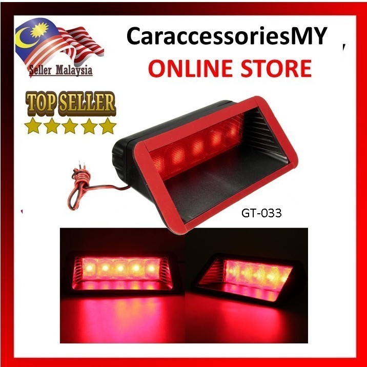 Stop Tail High Third 12V 5 Led 3rd Car Lamp Brake Mount Red Universal Rear Light LED