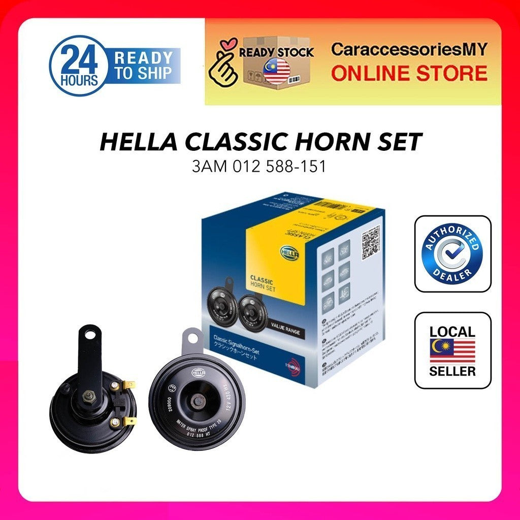 HELLA 12V Classic Universal Horn Set - 3AM 012 588 151 Horn Motor Horn Kereta Car Horn Motorcycle Accessories