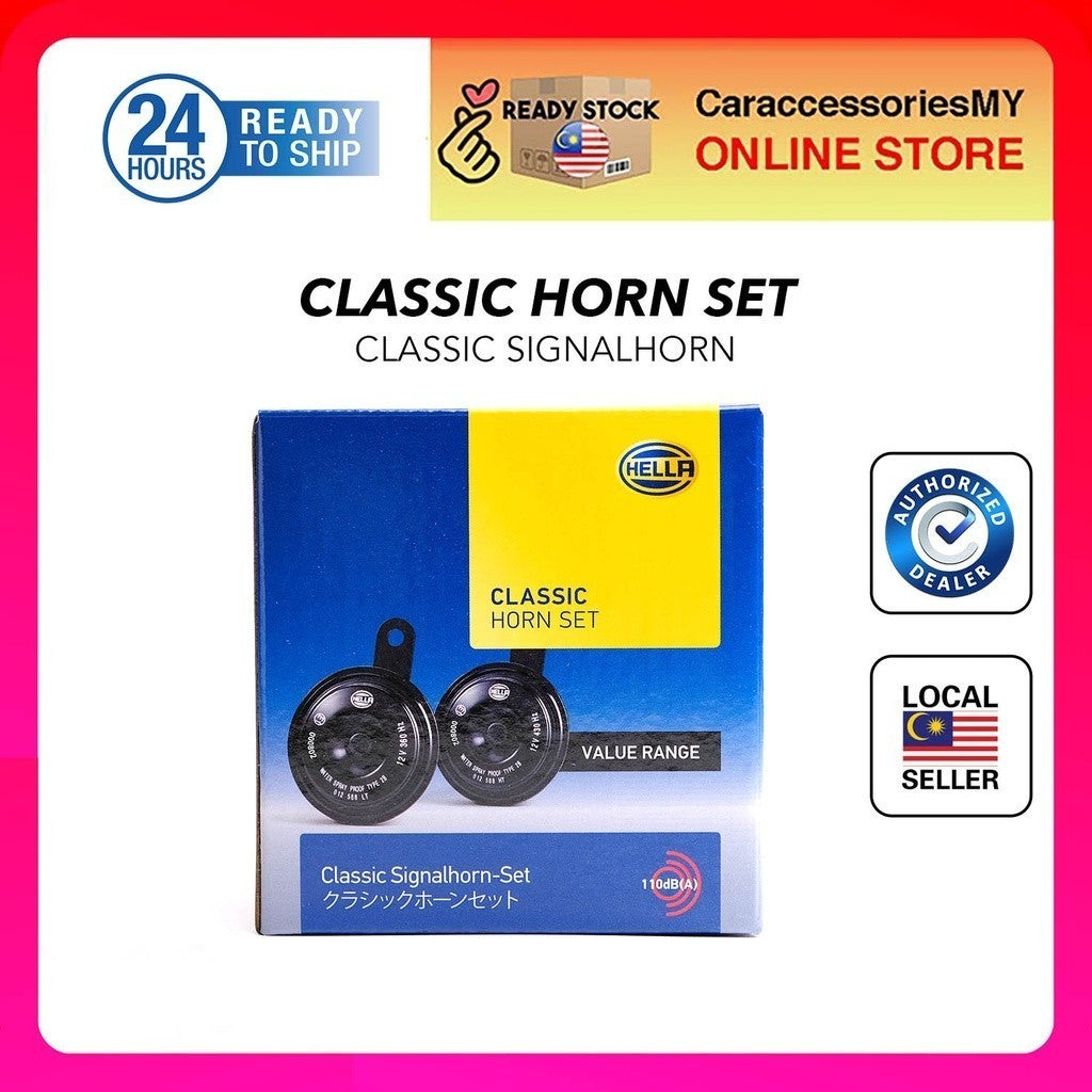 HELLA 12V Classic Universal Horn Set - 3AM 012 588 151 Horn Motor Horn Kereta Car Horn Motorcycle Accessories