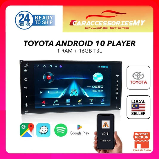 Toyota android car player 7 inch waze youtube 1+16 dvr usb vios myvi altis camry innova corolla