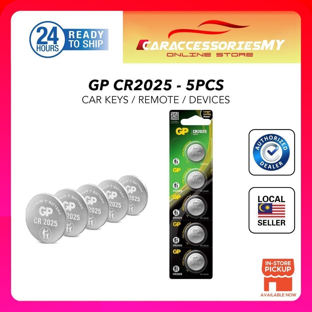 GP Battery Lithium Coin Cells CR2025 (C5 – Card of 5) car key remote battery