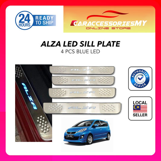 perodua alza led side sill plate blue door step side steps 4pcs
