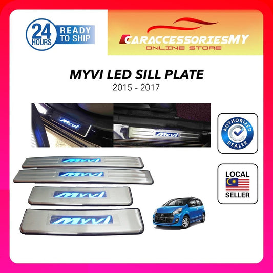 perodua myvi led side sill plate door steps side step stainless steel