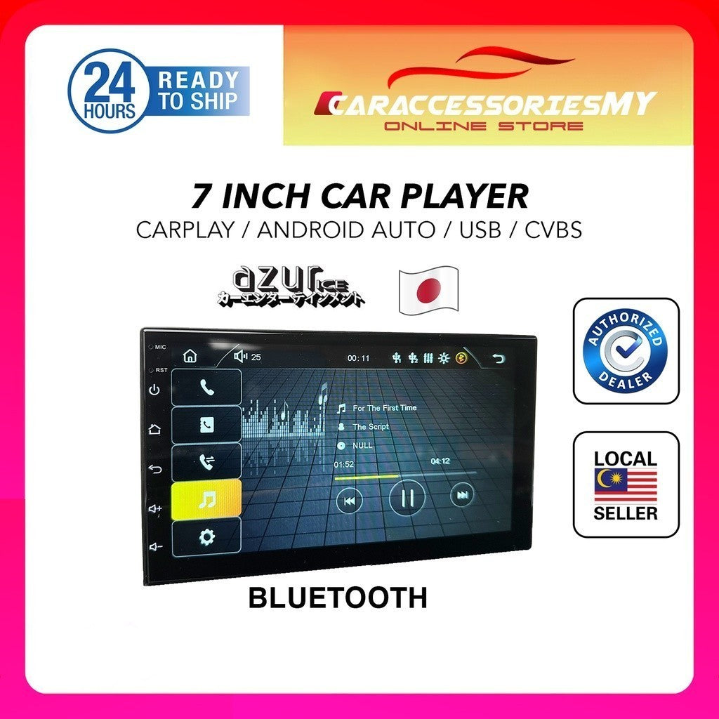 Azur Ice Universal 7 Inch Double Din Car MP5 Bluetooth FM USB Player Mirror Link android auto apple carplay cvbs screen
