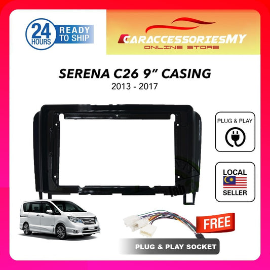 Nissan Serena C26 2013 to 2017 9" car Android Player casing and socket