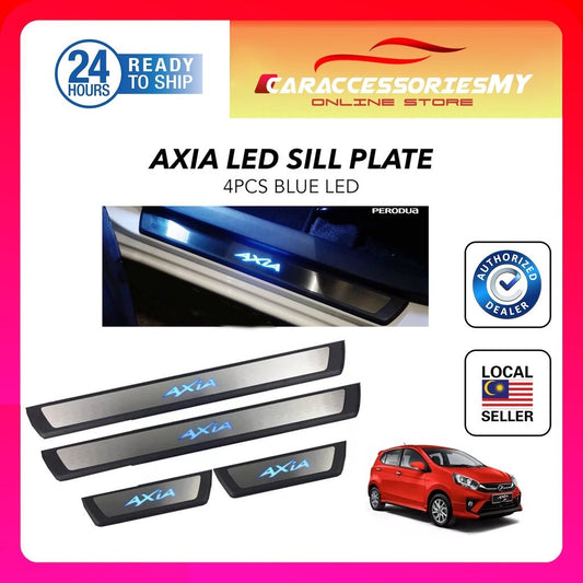 perodua axia led side sill plate door steps blue light side steps