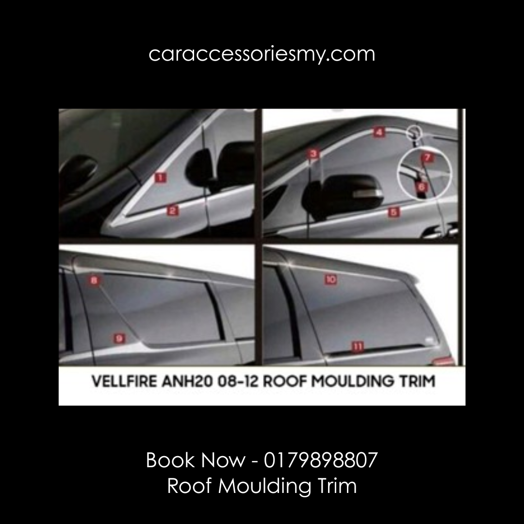 Toyota Alphard Vellfire ANH20 2008 - 2012 roof moulding trim chrome door side visor lining window panel garnish