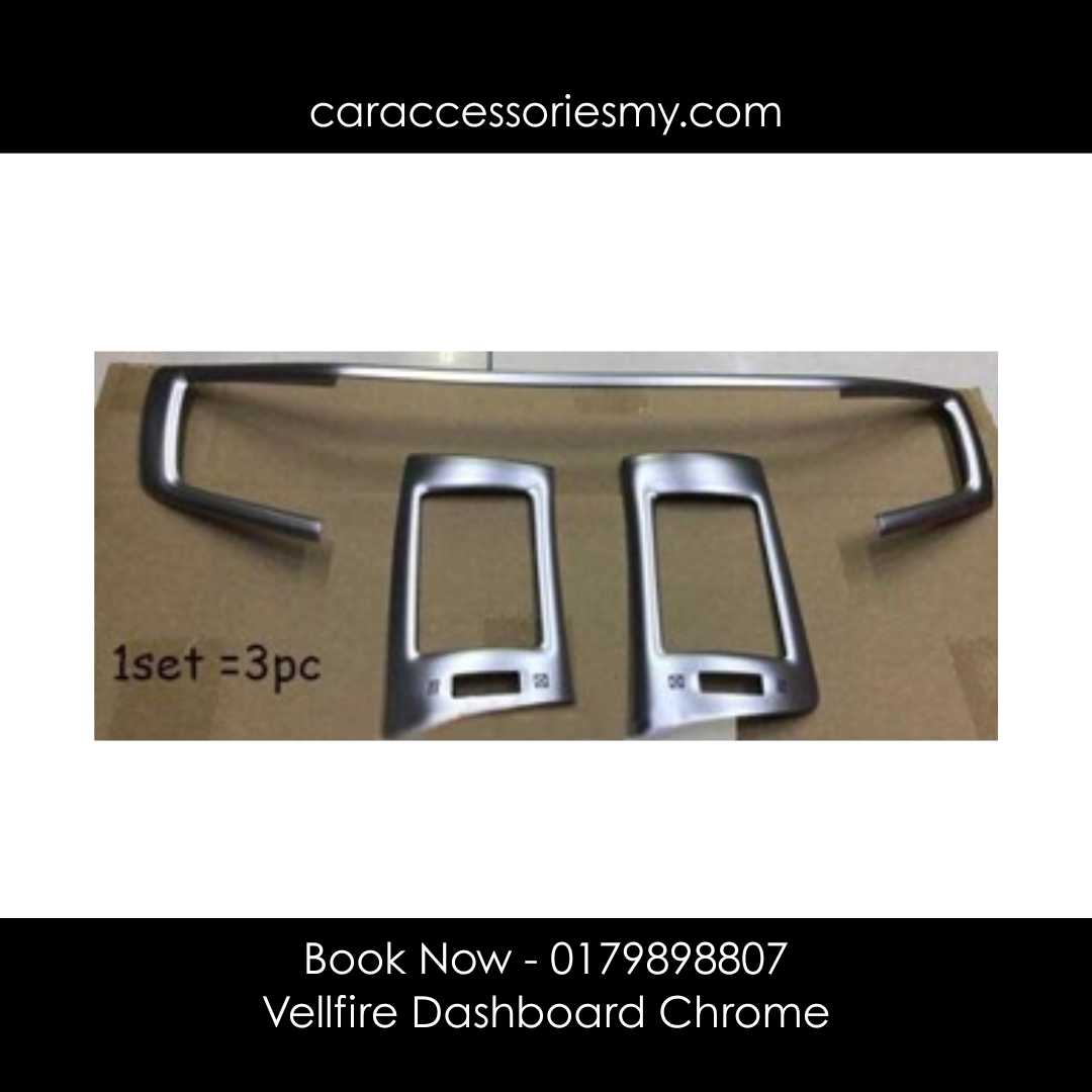 Toyota Vellfire ANH20 Dashboard Chrome cover alphard front panel aircond interior garnish
