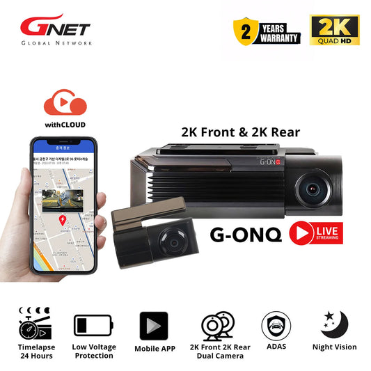 GNET G-ONQ 2K DUAL QHD dashcam live video tracking made in korea