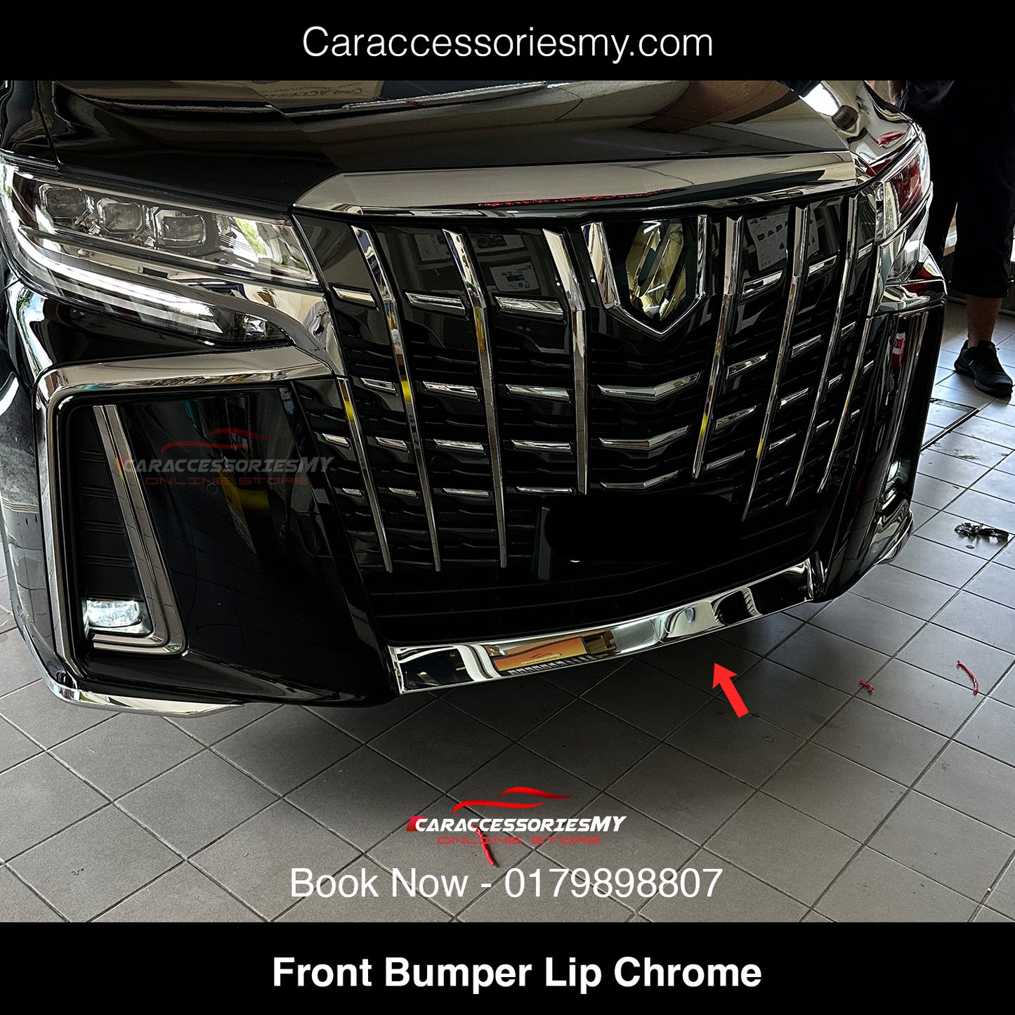 Toyota Alphard AGH30 Front Bumper Lip chrome YH601