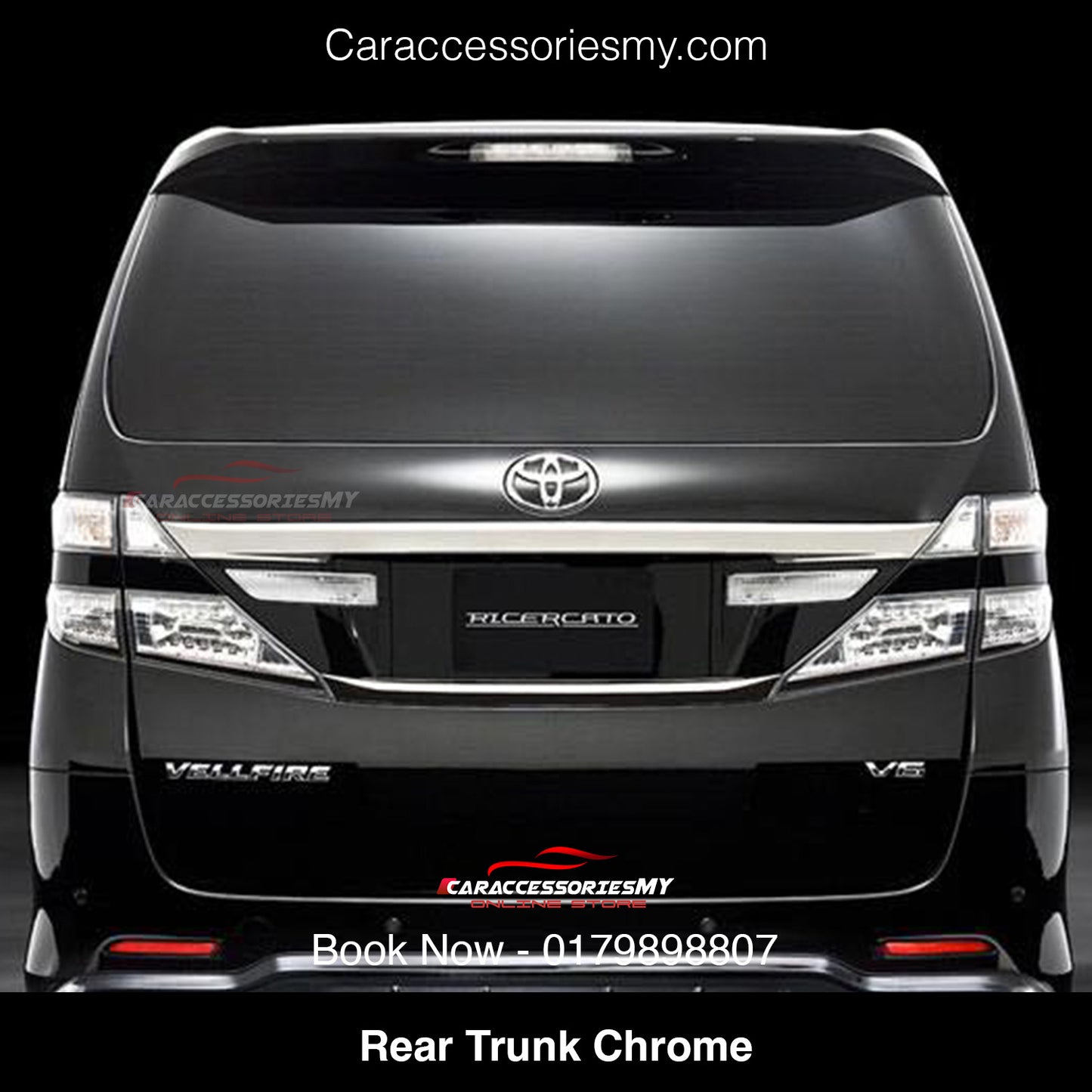 Toyota Alphard Vellfire ANH20 2008-2014 Rear Trunk Garnish Chrome TV184-1