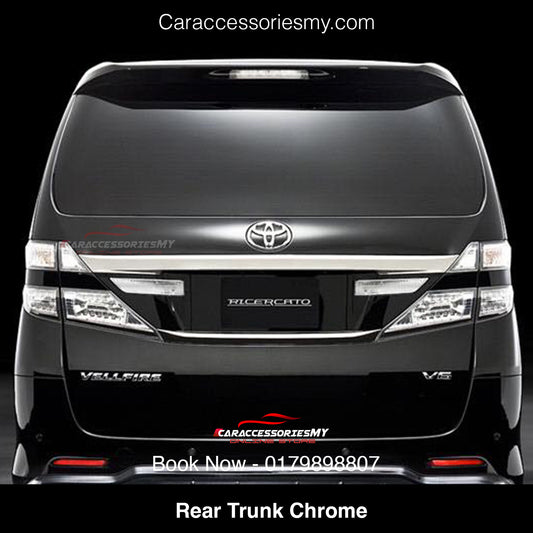 Toyota Alphard Vellfire ANH20 2008-2014 Rear Trunk Garnish Chrome TV184-1